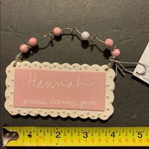 Department 56 Ceramic  Ornament Name Tags New Hannah